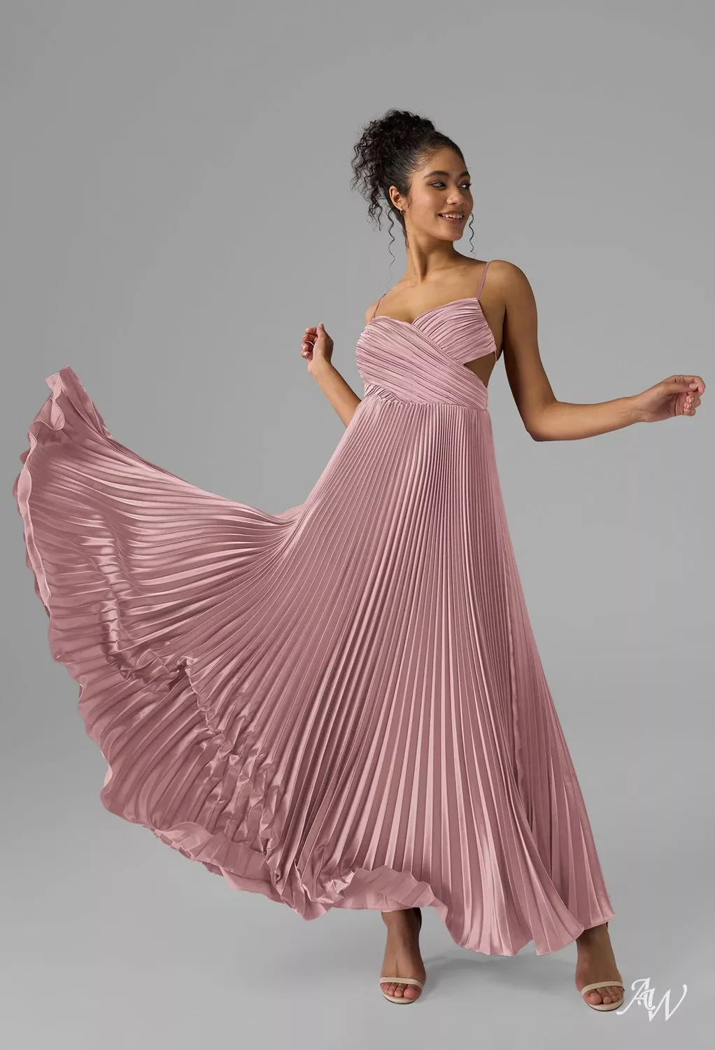 AW Chantelle Satin Charmeuse Rose Quartz Bridesmaid Dresses | AW